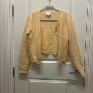 Reformation Light Yellow Cardigan Sweater
